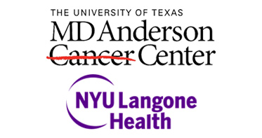 The University of Texas MD Anderson Cancer Center and NYU Langone Health logos